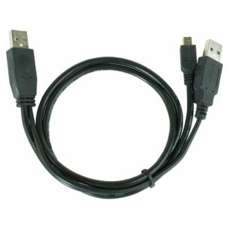 Gembird Kabelis Gembird Dual USB Male - MiniUSB Male 0.9m Black