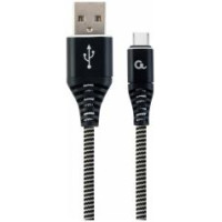Gembird USB Male - USB Type C Male Premium cotton braided 1m Black