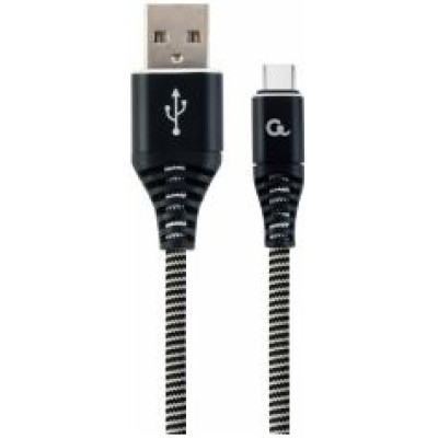 Gembird USB Male - USB Type C Male Premium cotton braided 1m Black