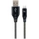 Gembird USB Male - USB Type C Male Premium cotton braided 1m Black