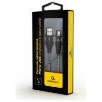 Gembird USB Male - Micro USB Male Premium cotton braided 1m Black/White