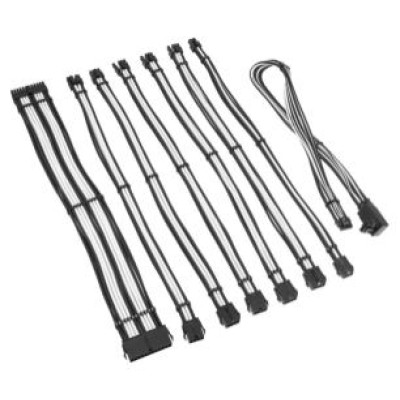 Kolink PSU kabeļu pagarinātāji Kolink Core Pro Braided Cable Extension Kit 12V-2x6 Type 2 - Jet Black/ White