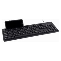 Gembird Multimedia Keyboard with Phone Stand Black