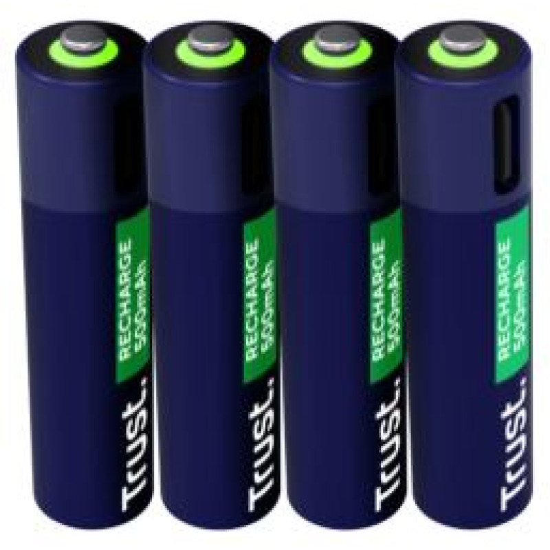 Trust Baterijas Trust USB-C Rechargeable AAA Batteries 4pack