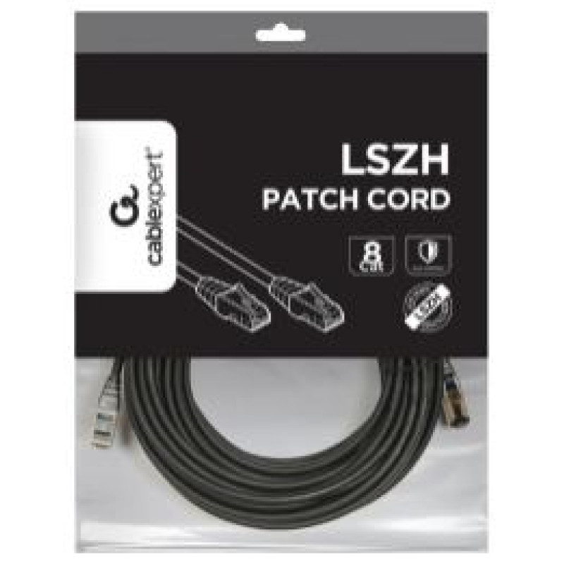 Gembird Kabelis Gembird S/ FTP Cat. 8 LSZH Patch Cord Black 15 m