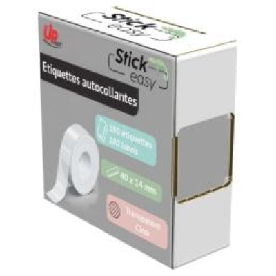 Uprint Uzlīmju lenta Uprint 14X40MM 180pcs TRANSPARENT Stick easy UP21