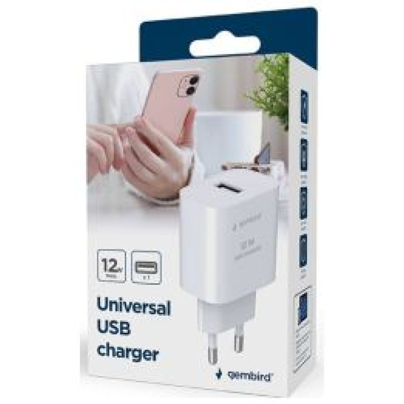 Gembird Lādētājs Gembird Universal USB Charger White
