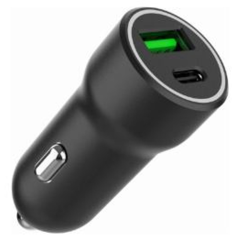 Gembird Auto lādētājs Gembird USB Type-C + USB Type-A Black