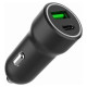 Gembird Auto lādētājs Gembird USB Type-C + USB Type-A Black