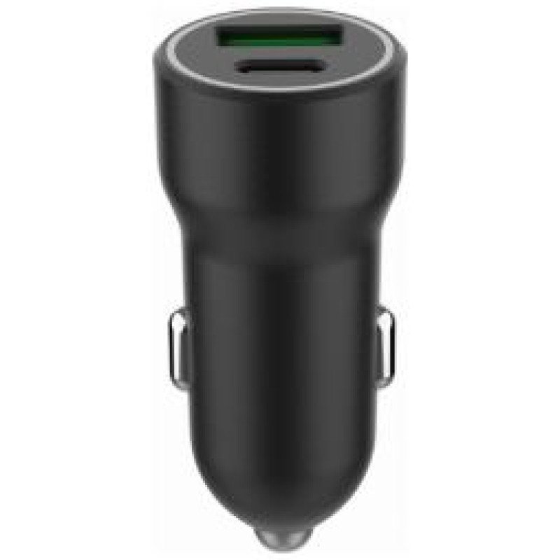 Gembird Auto lādētājs Gembird USB Type-C + USB Type-A Black