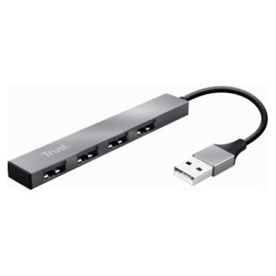 Trust USB Centrmezgls Trust Halyx Aluminium 4-Port Mini USB Hub Silver