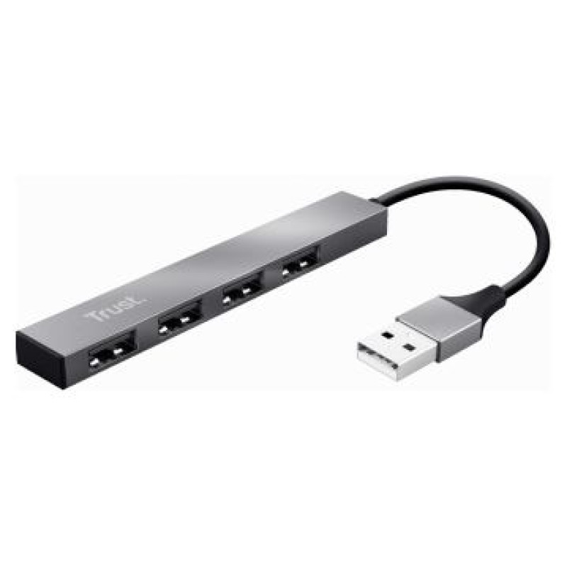 Trust USB Centrmezgls Trust Halyx Aluminium 4-Port Mini USB Hub Silver