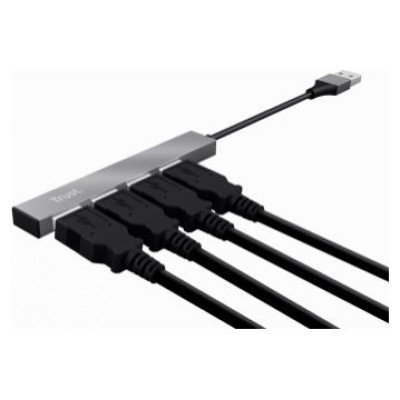 Trust USB Centrmezgls Trust Halyx Aluminium 4-Port Mini USB Hub Silver