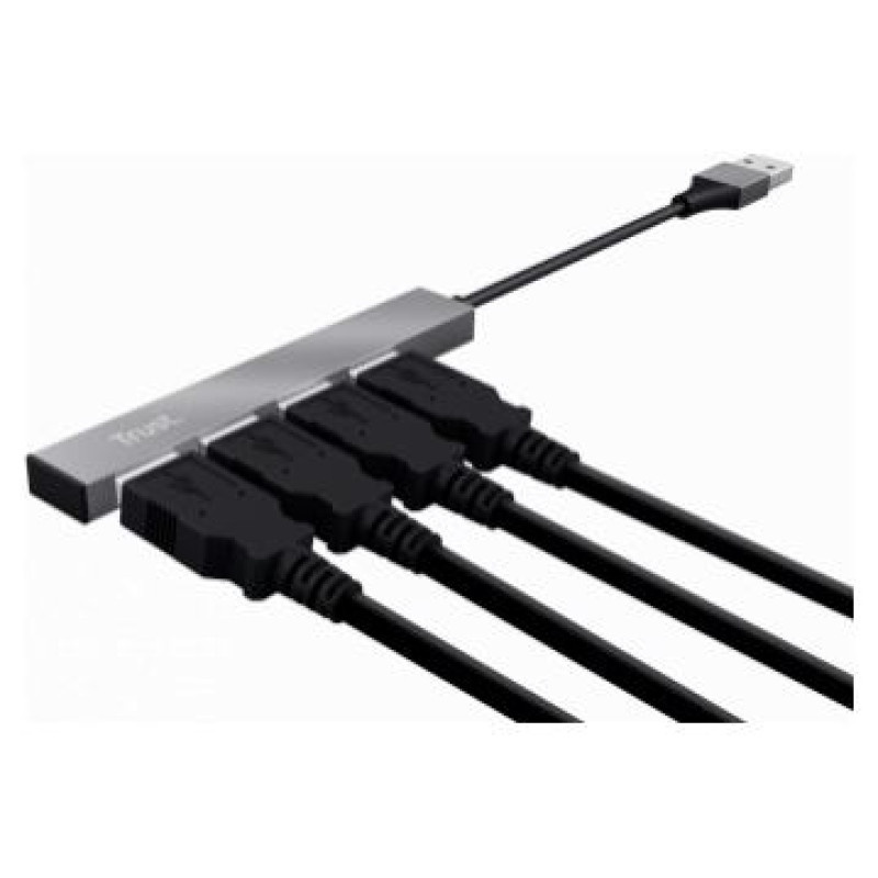 Trust USB Centrmezgls Trust Halyx Aluminium 4-Port Mini USB Hub Silver