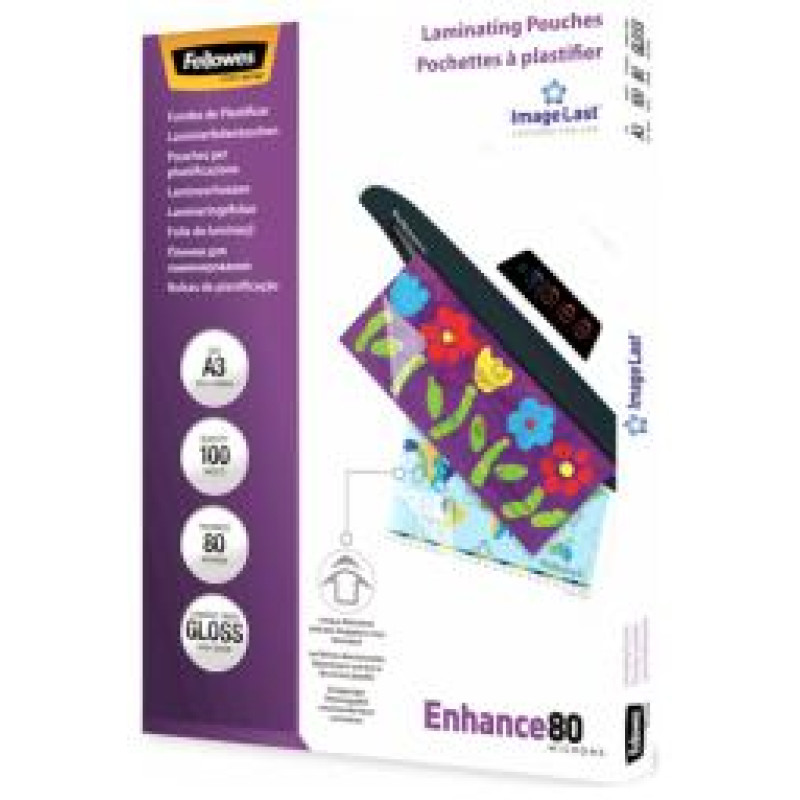 Fellowes Laminē&scaron;anas plēves Fellowes ImageLast A3 80 Micron Laminating Pouch - 100 pack