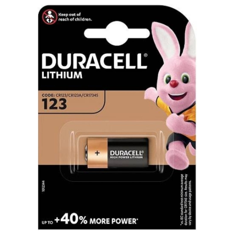 Duracell DL 123 (CR123) Blistera iepakojumā 1gb.