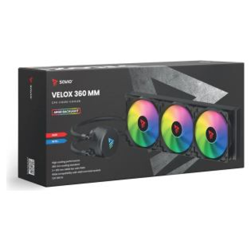 Savio Dzesētājs SAVIO VELOX 360mm ARGB CPU liquid cooler 300W Melns
