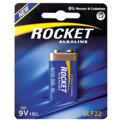 Rocket 6LR22-1BB (9V) Blistera iepakojumā 1gb