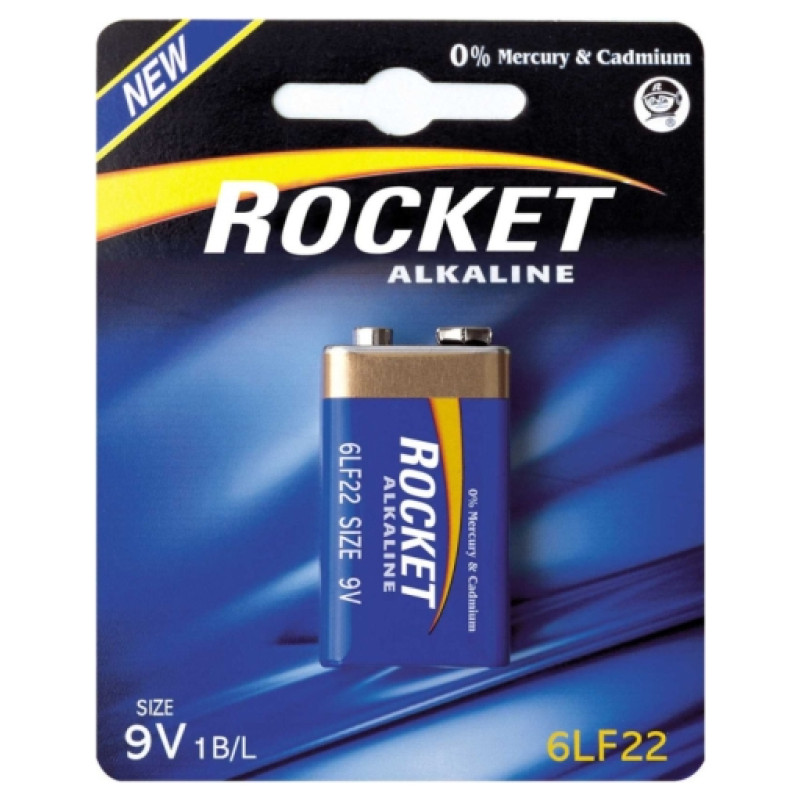Rocket 6LR22-1BB (9V) Blistera iepakojumā 1gb
