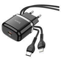 Hoco N24 Mobilo telefonu lādētājs Type-C QC3.0 20W + Lightning kabelis 1m