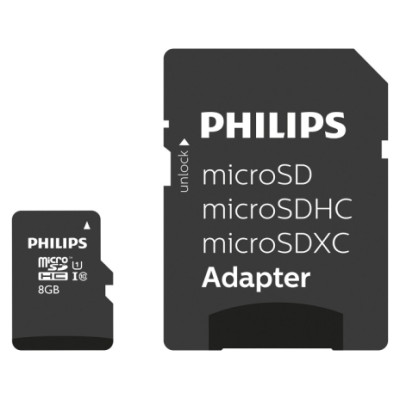 Philips MicroSDHC 8GB class 10/UHS 1 + Adapter