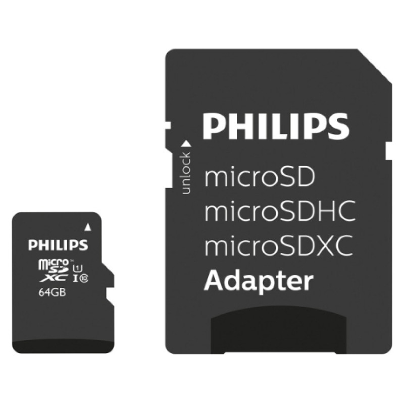 Philips MicroSDXC 64GB class 10/UHS 1 + Adapter