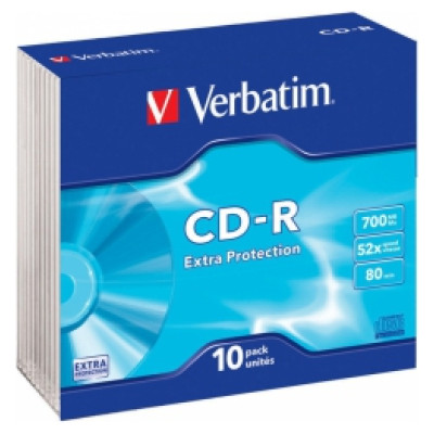 Verbatim Matricas CD-R Verbatim 700MB 1x-52x Extra Protection Surface 10 Pack Slim