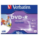 Verbatim Matricas DVD+R AZO Verbatim 4.7GB 16x Printable ID Branded, 10 Pack Jewel