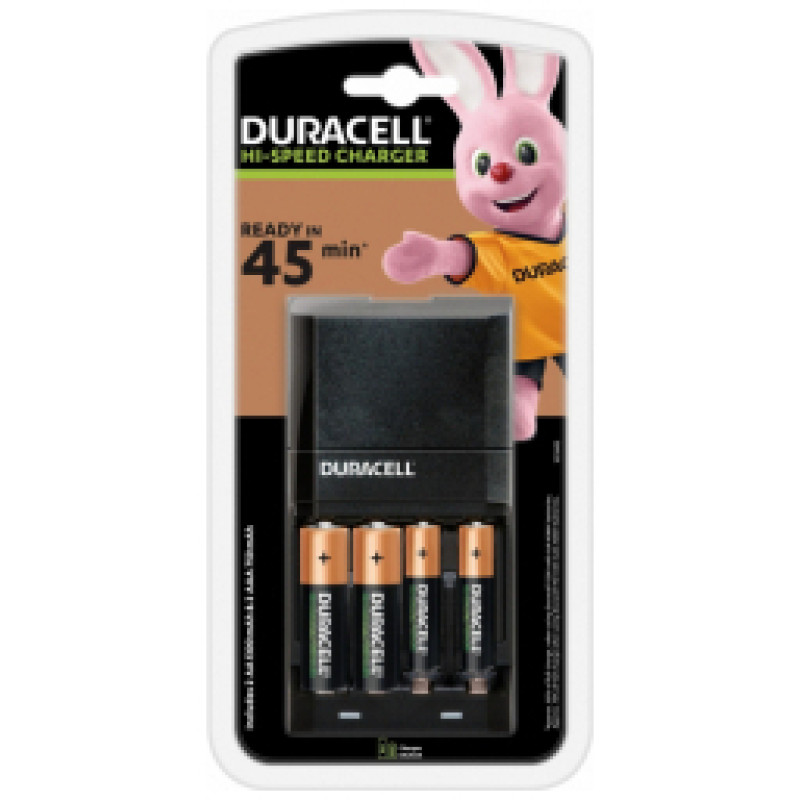 Duracell Hi-Speed Battery Charger + 2 x AA & 2 x AAA