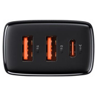 Baseus Lādētājs Baseus Compact Quick Charger 2 x USB + USB-C 30W Black