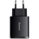 Baseus Lādētājs Baseus Compact Quick Charger 2 x USB + USB-C 30W Black
