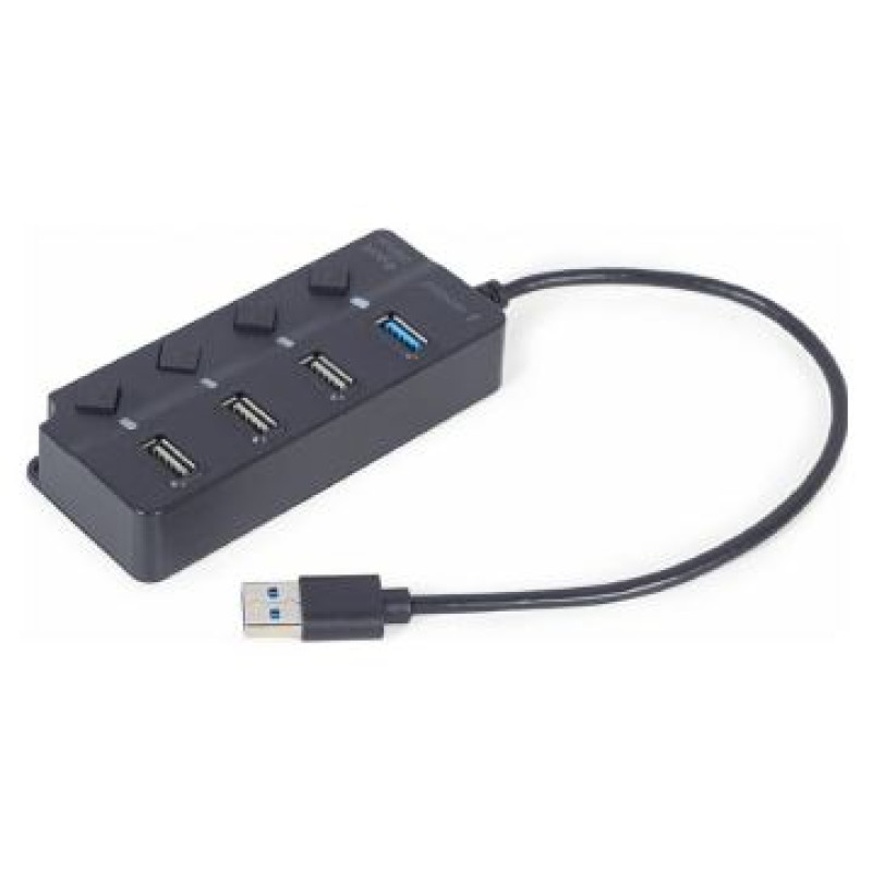 Gembird USB Centrmezgls Gembird 4-port USB 3.1 Black