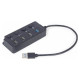Gembird USB Centrmezgls Gembird 4-port USB 3.1 Black