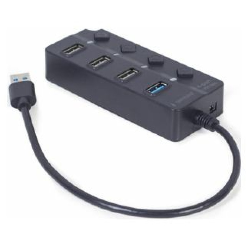Gembird USB Centrmezgls Gembird 4-port USB 3.1 Black