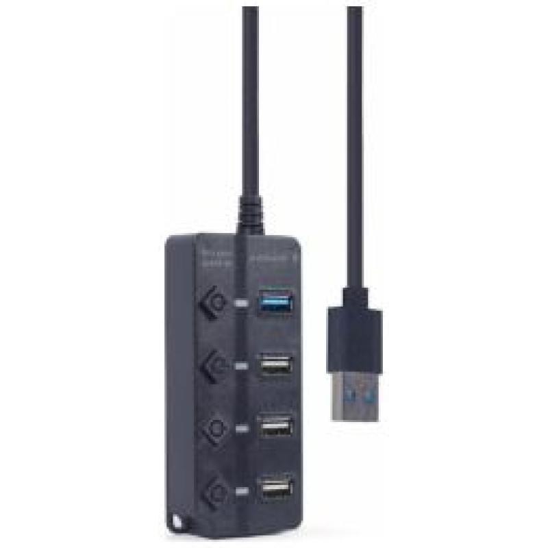Gembird USB Centrmezgls Gembird 4-port USB 3.1 Black