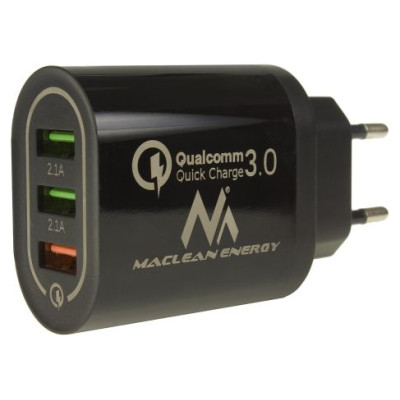 Maclean Energy MCE479B 3xUSB lādētājs QC 3.0