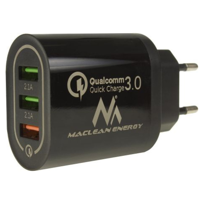 Maclean Energy MCE479B 3xUSB lādētājs QC 3.0