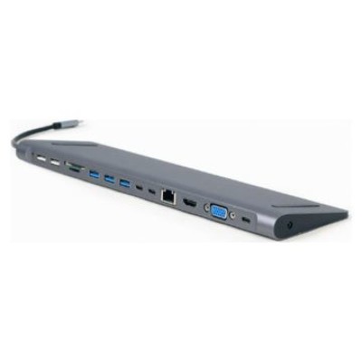 Gembird USB Type-C 9-in-1 Multi-Port Adapter + Card Reader