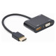 Gembird Adapteris Gembird HDMI Male - HDMI Female + VGA female + Audio Cable Black