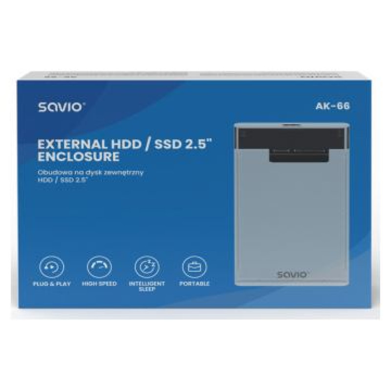 Savio Kastīte cietajam diskam Savio External HDD / SSD 2.5&Prime; Enclosure