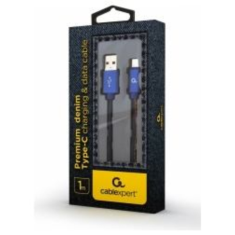 Gembird USB Male - USB Type C Male Premium denim 1m Blue
