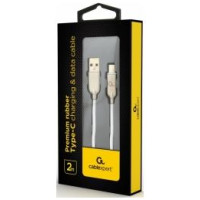 Gembird USB Male - USB Type C Male Premium rubber 2m White