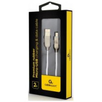 Gembird USB Male - Micro USB Male Premium rubber 2m White