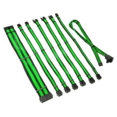 Kolink PSU kabeļu pagarinātāji Kolink Core Pro Braided Cable Extension Kit 12V-2x6 Type 2 - Venom Green
