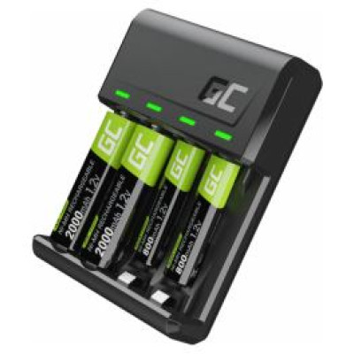 Green Cell Bateriju lādētājs Green Cell VitalCharger and NiMH Batteries 2x AA 2000mAh 2x AAA 800mAh