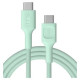 Green Cell Kabelis Green Cell PowerStream USB Type-C Male - USB Type-C Male 100W Mint Green 2m