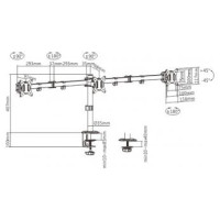 Gembird Monitora stiprinājums Gembird Adjustable Desk 3-display Mounting Arm 17”-27”