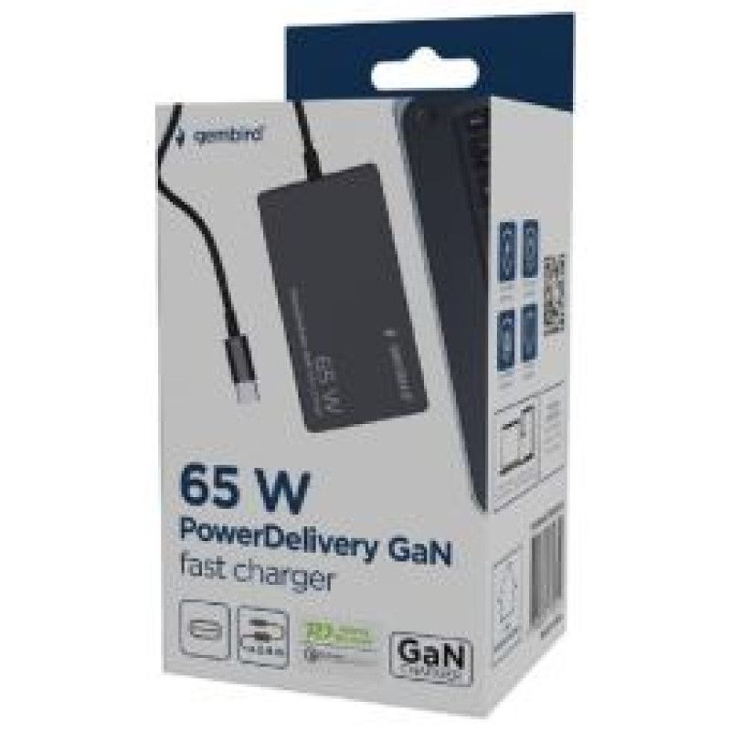Gembird Portatīvā datora lādētājs Gembird Universal 65W USB Type-C PD
