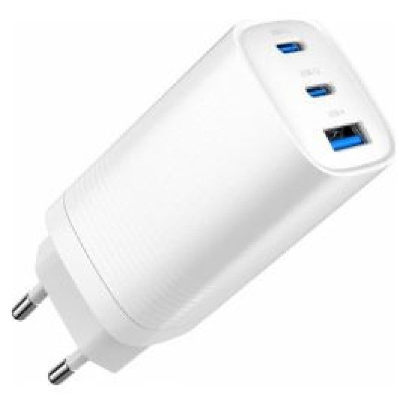 Gembird Lādētājs Gembird 3-port 65W GaN USB PowerDelivery fast Charger White