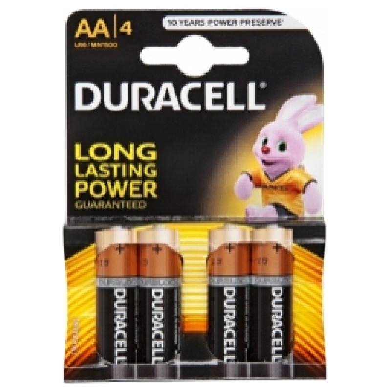 Duracell Baterijas Duracell AA Alkaline 4pack